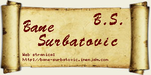 Bane Šurbatović vizit kartica